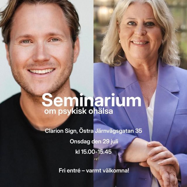 Öppna Moderater Stockholm och Öppna Moderater bjuder in till Seminarium om Psykisk Ohälsa med Socialtjänstminister Camilla Waltersson Grönvall och Viktor Frisk. 💙

Evenemanget äger rum onsdagen den 29 juli på Clarion Sign
Östra Järnvägsgatan 35
Kl 15:00-15:45

Ingen entréavgift behöver erläggas.

I Pride House värnar vi om det demokratiska samtalet och vikten att mötas, reflektera bakåt och blicka framåt.
Här hittar du också författarsamtal, debatter och konstgalleri och workshops.
Varmt välkomnaⓂ️ @moderaterna